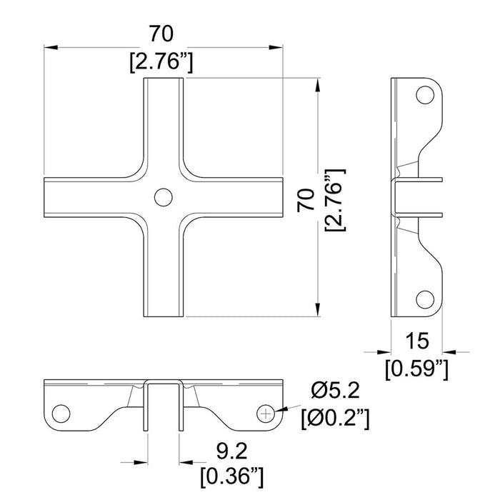 Penn Elcom - B1641Z - 4-Way Divider Brace for 9mm Panels