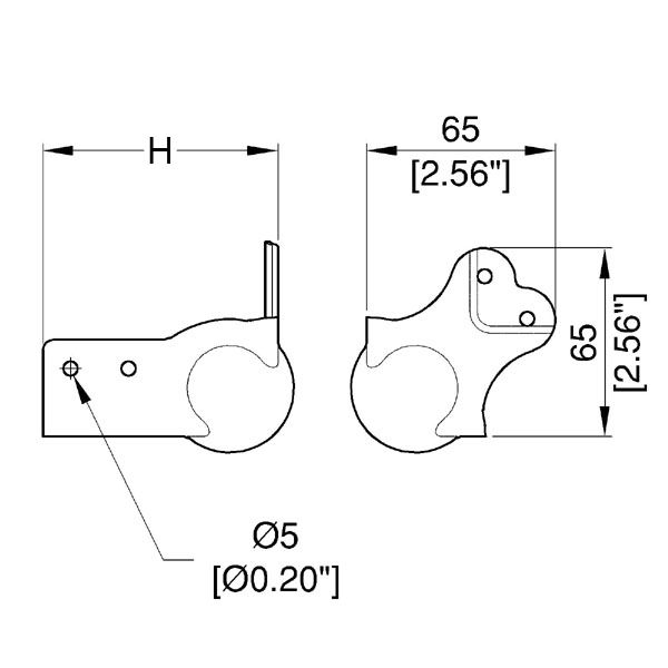 Penn Elcom - C1374/10/75 Brace Ball Corner