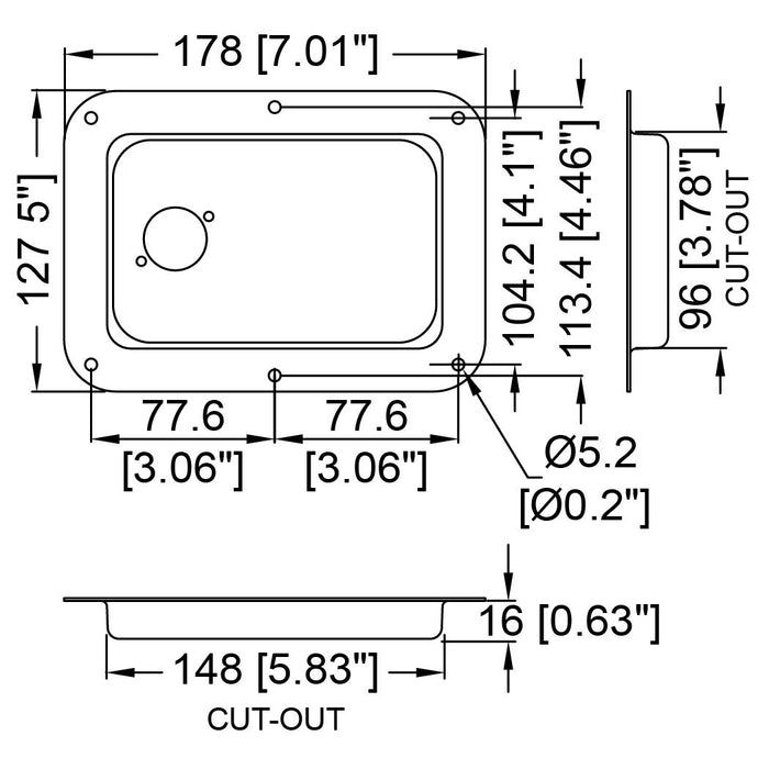 Penn Elcom - D021K - Dish Punched for 1 x D-Series Connector - Black