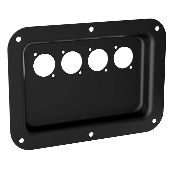 Penn Elcom - D024K - Dish Punched for 4 x D-Series Connectors - Black