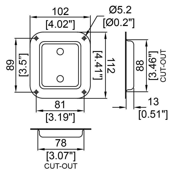 Penn Elcom - D0938K - Small Dish Punched for 2 x 1/4" Jack Connectors