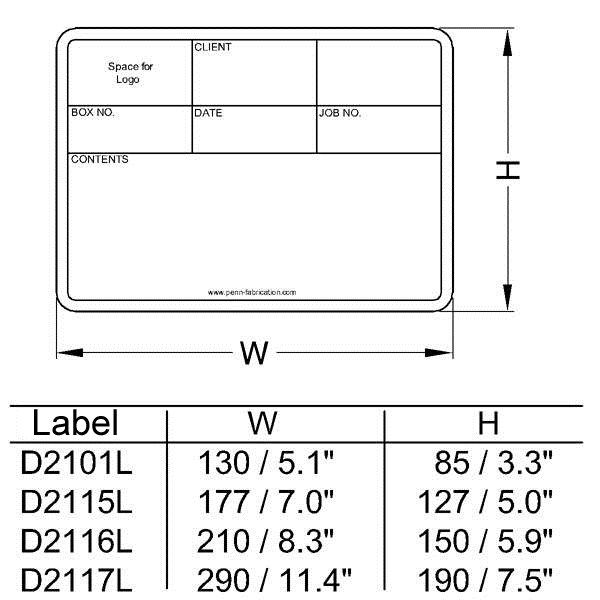 Penn Elcom - D2115L - Label For D2115.