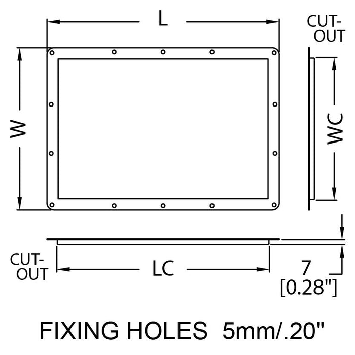 Penn Elcom - D2117Z - Recessed Label Dish for Self-Adhesive Tour Labels - Zink