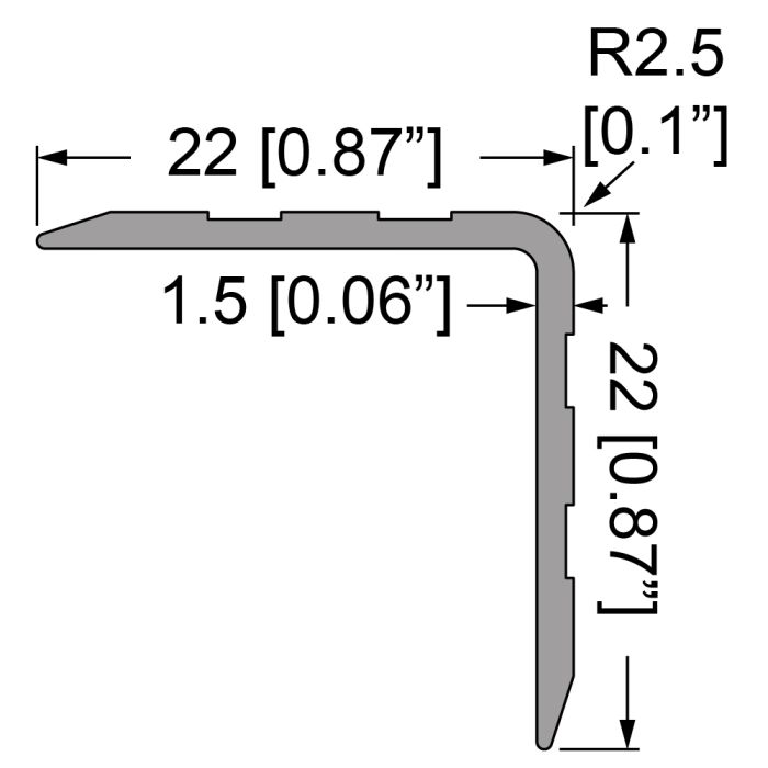 Penn Elcom - E0815 - Single Angle Extrusion - 22mm