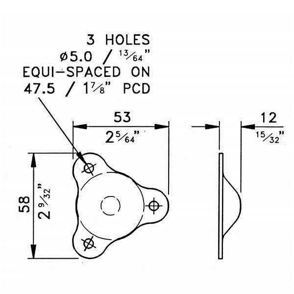 Penn Elcom - F0660Z - 3 Hole Male Foot.