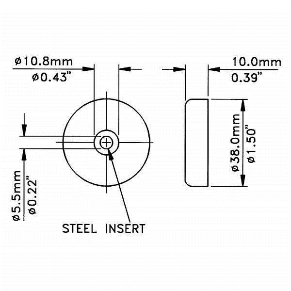 Penn Elcom - F1687 - Medium Rubber Foot with Steel Washer