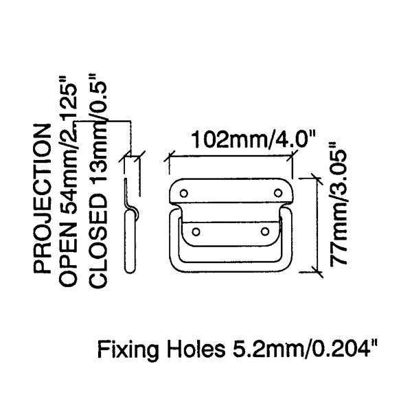 Penn Elcom - H1030Z - Un-Sprung Surface Handle.