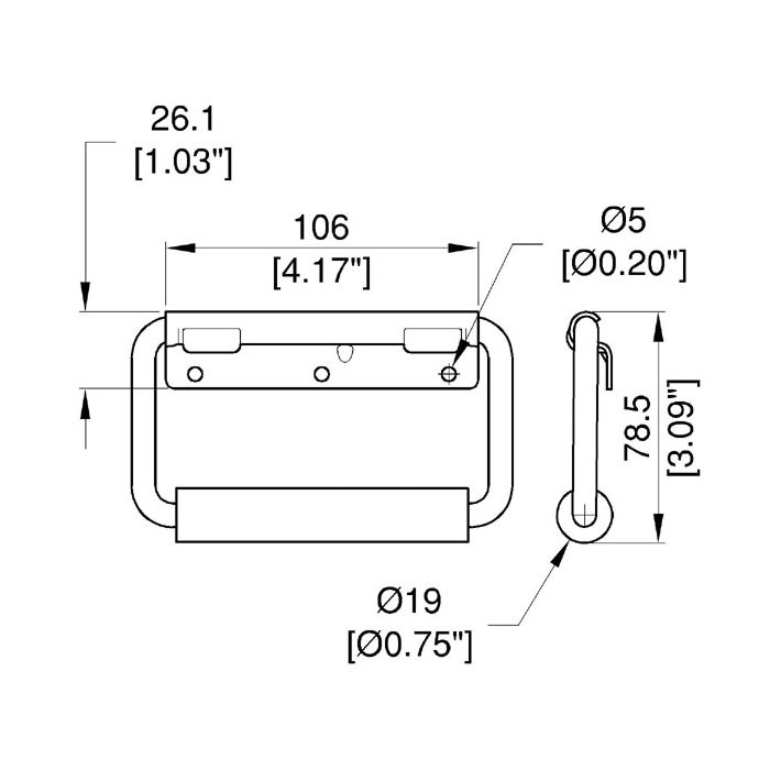 Penn Elcom - H1078Z - Sprung Surface Handle