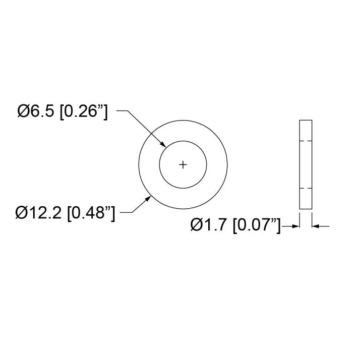 Penn Elcom - HSM6FW - M6 Flat Black Plastic Washer