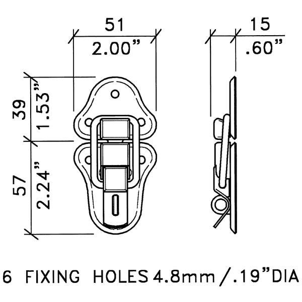 Penn Elcom - L0565N - Large Draw Bolt, Padlockable.