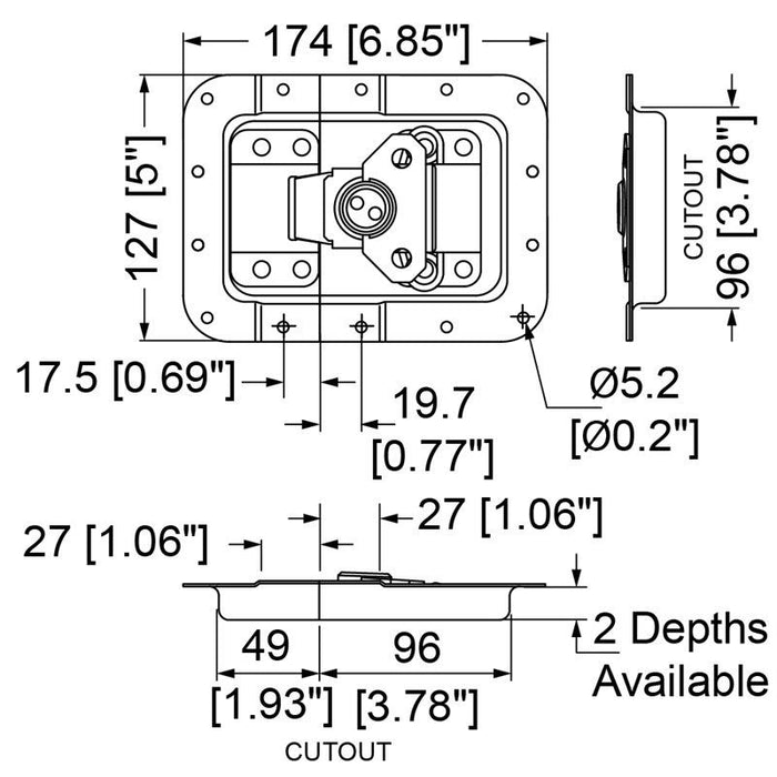 Penn Elcom - L944/527MOL - Large MOL Latch in Offset Dish