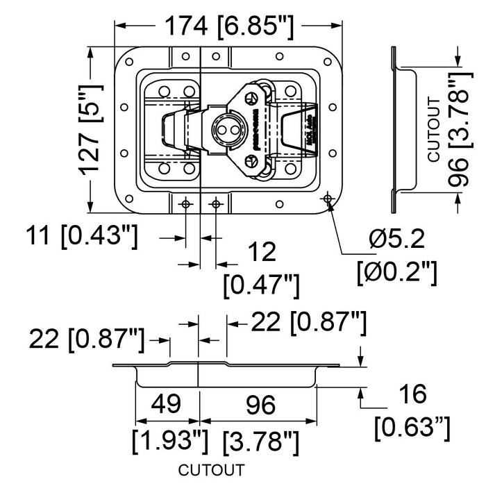 Penn Elcom - L944/578MOL3 - Split to Hole Centre 10mm