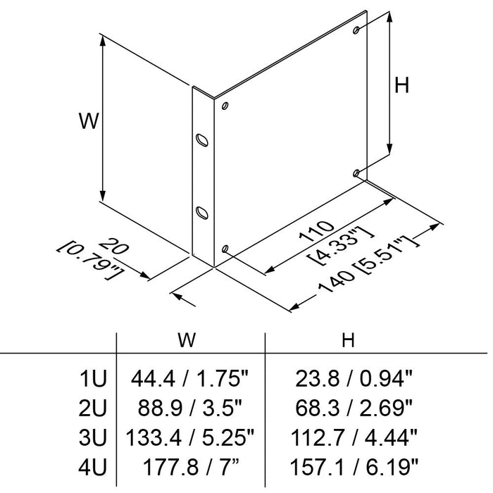 Penn Elcom - R1206 - Rack Mounting Bracket - Sold Individually.