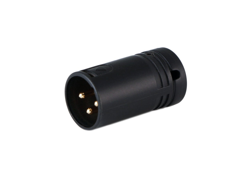 Low-Profile Right Angle XLR 3-pin Male, A-Shell - Black